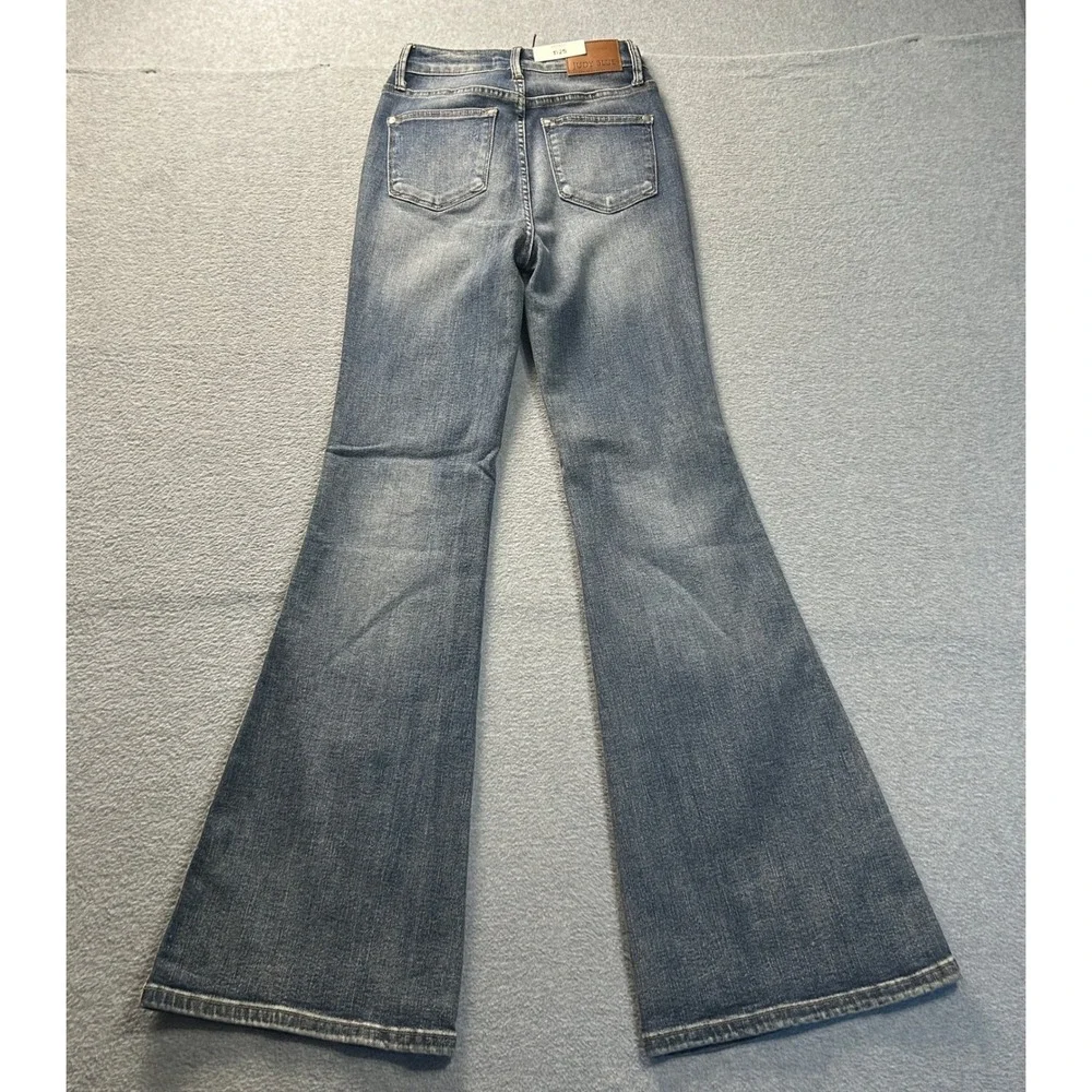 Judy Blue  High Rise Flare Leg Jeans Womens 1/25 Medium Wash Blue Denim
